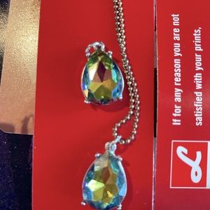 Crystal necklace changing colors green yellow Blue prismatic no flaws, 2 avail